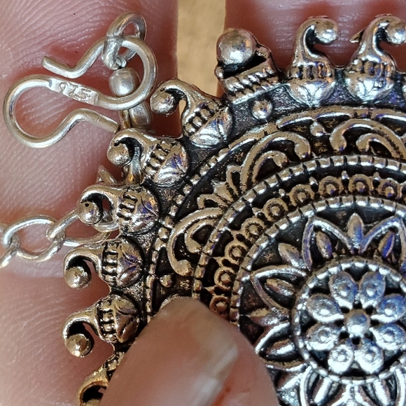 New Oversized Buddha Heads 925 Silver Tribal Necklace. - Picture 14 of 15